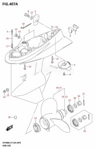 DF140BG From 14004F-440001 (E11 - E40)  2024 drawing GEAR CASE ((DF115BG,DF140BG):E11)