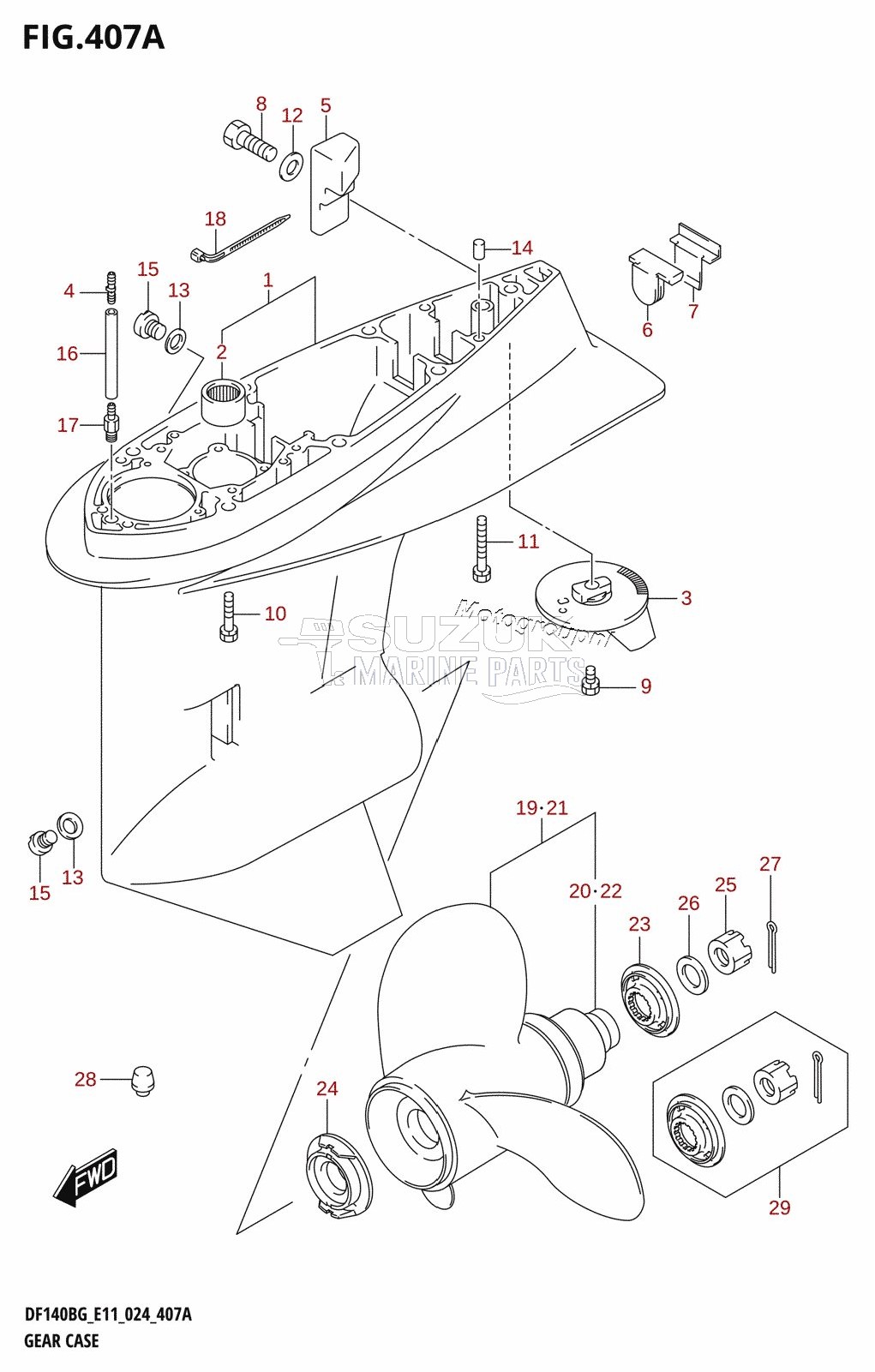 GEAR CASE ((DF115BG,DF140BG):E11)