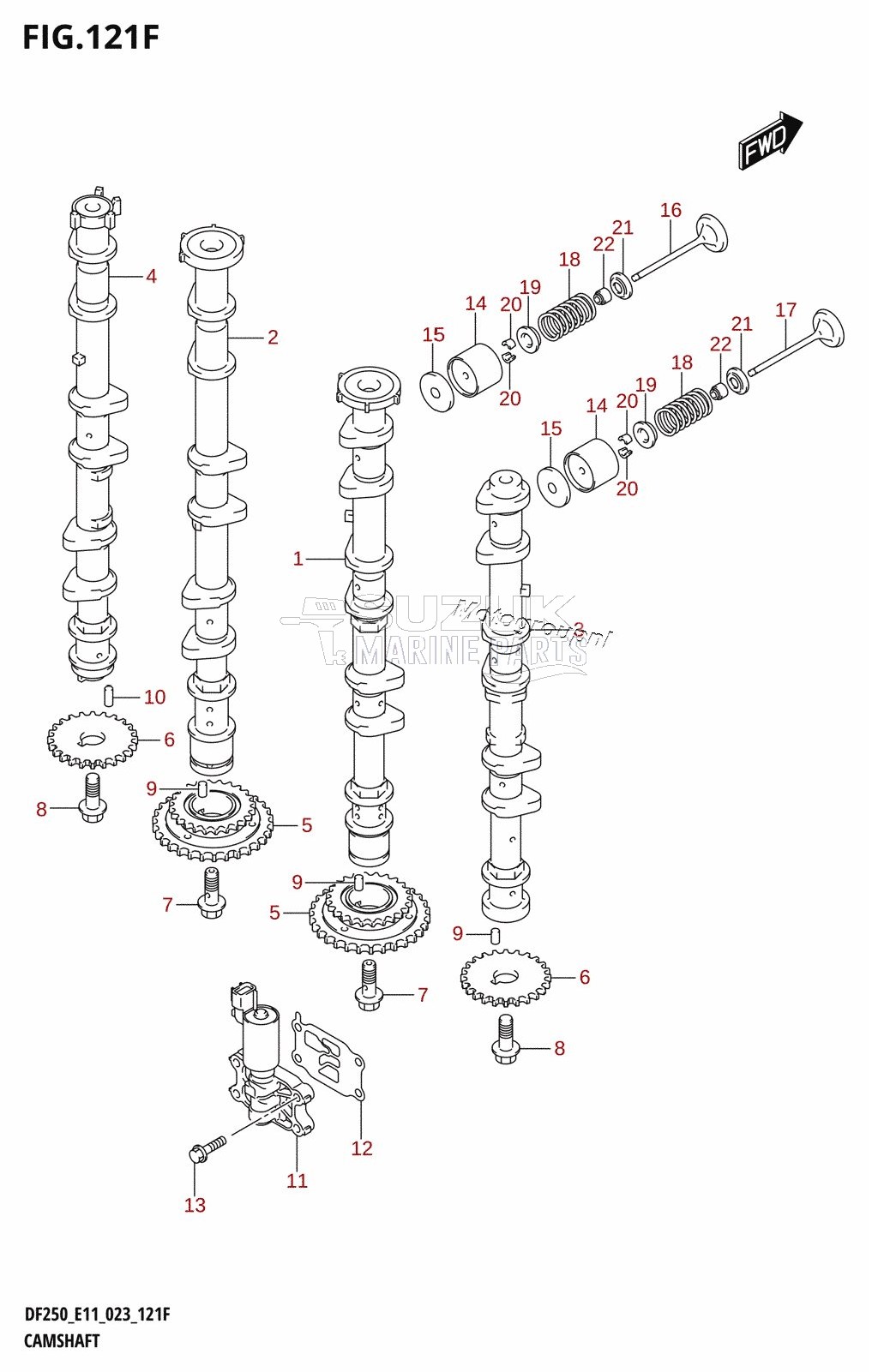 CAMSHAFT ((DF250T,DF250Z):(022,023))