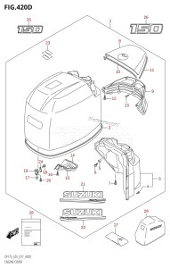 DF150Z From 15002Z-710001 (E01 E40)  2017 drawing ENGINE COVER (DF150T:E40)