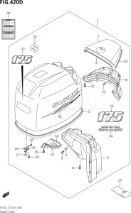 15002Z-110001 (2011) 150hp E01-Gen. Export 1 (DF150Z) DF150Z drawing ENGINE COVER ((DF175T,DF175Z):(K10,011))