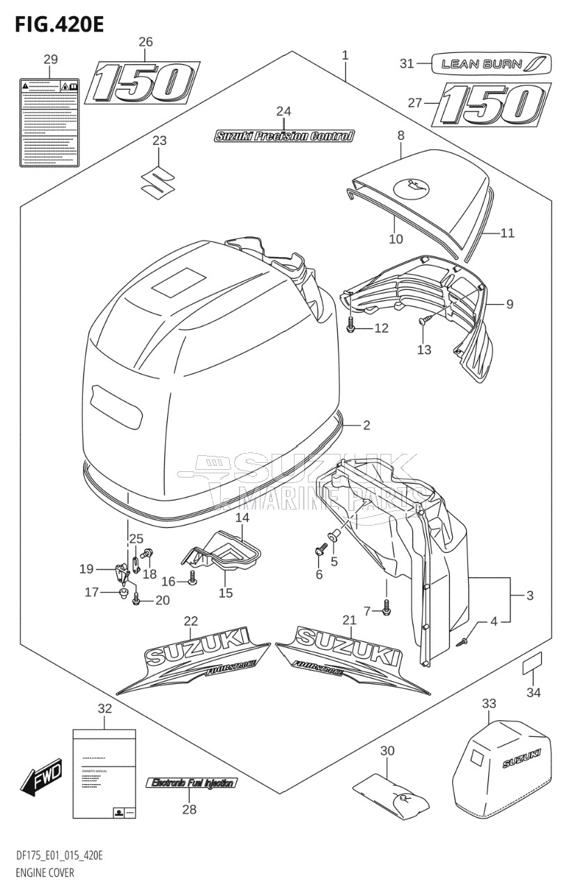 ENGINE COVER (DF150TG:E01,DF150ZG:E01)