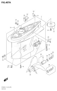 15003P-040001 (2020) 150hp E01 E03 E40-Gen. Export 1 - USA (DF150AP  DF150AP) DF150AP drawing GEAR CASE