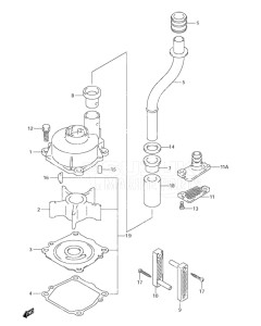 Outboard DF 115 drawing Water Pump (S/N 681517 & Older)