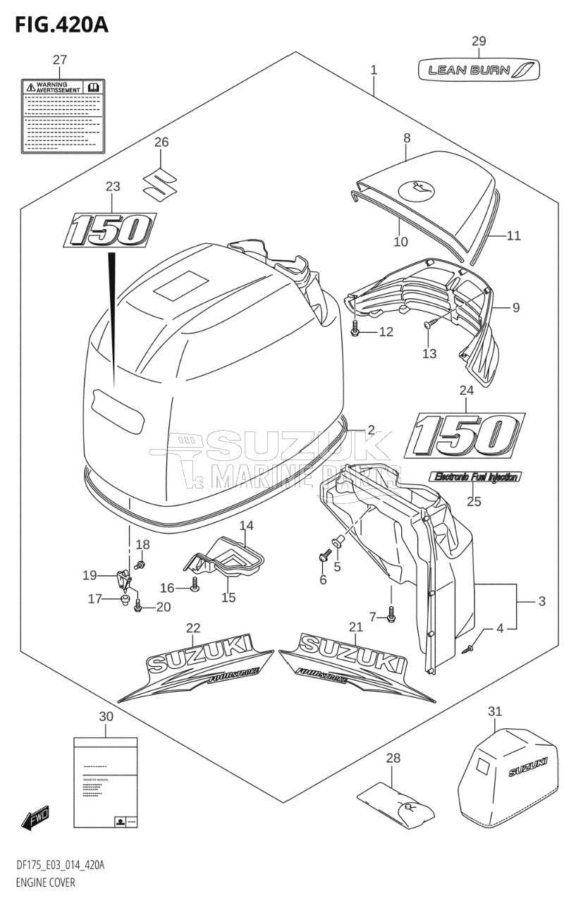 ENGINE COVER (DF150T:E03)