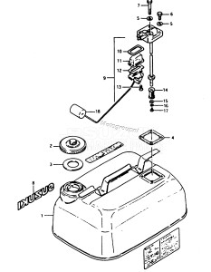 DT4 From d-10001 ()  1983 drawing FUEL TANK (NEW TYPE /​ DT9FE13)