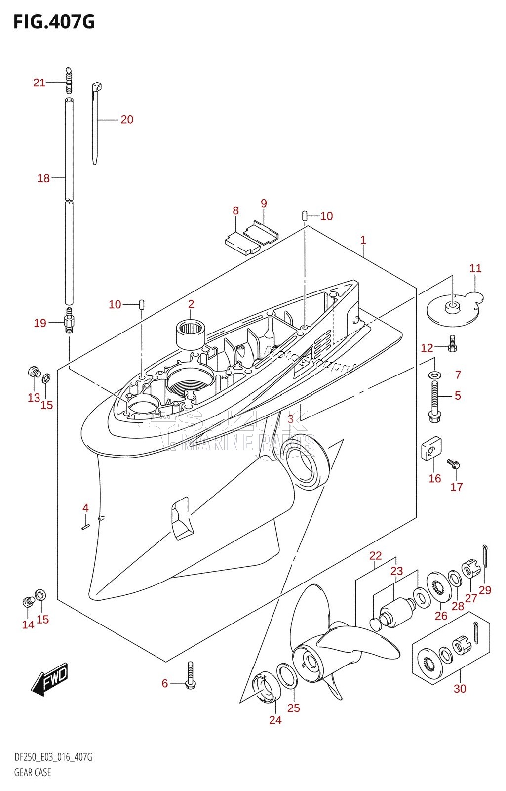 GEAR CASE (DF250ST:E03)