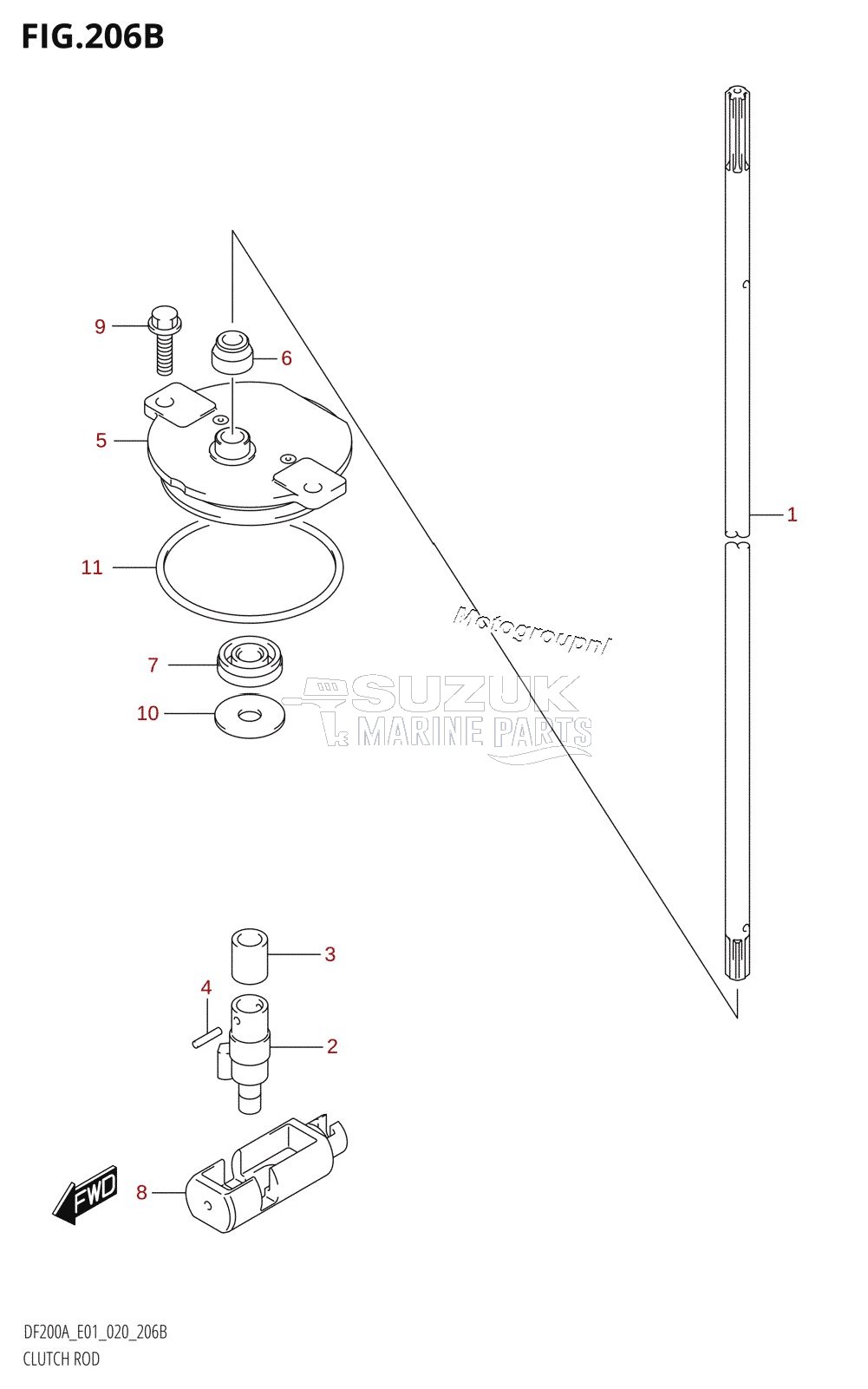 CLUTCH ROD (DF200AZ)