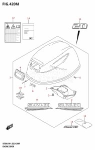 DF9.9B From 00995F-040001 (P01)  2020 drawing ENGINE COVER ((DF20A:P01,DF20AR,DF20AT,DF20ATH):022)