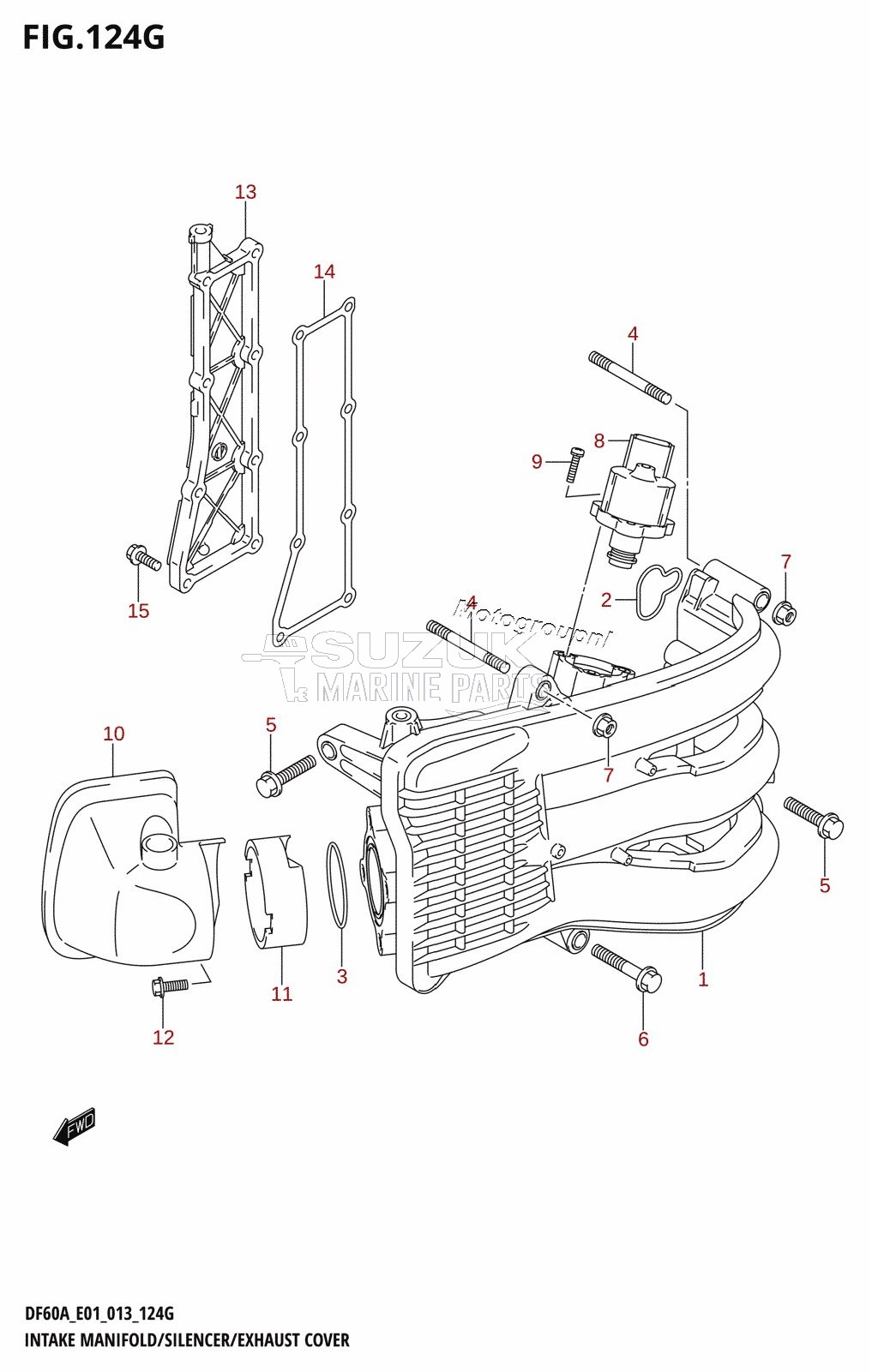 INTAKE MANIFOLD /​ SILENCER /​ EXHAUST COVER (DF60A:E01)