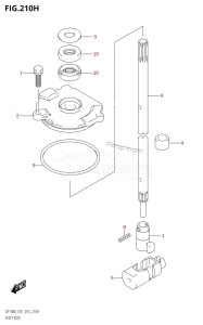 DF100A From 10003F-510001 (E01)  2015 drawing SHIFT ROD (DF140AZ:E01)