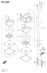 05003F-340001 (2023) 50hp E01-Gen. Export 1 (DF50AT  DF50ATH) DF50A drawing WATER PUMP ((DF50AVT,DF60AVT):E03)