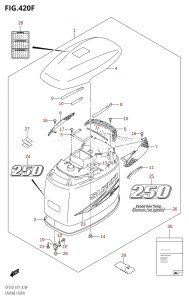 DF200Z From 20001Z-980001 (E01 E40)  2009 drawing ENGINE COVER ((DF250T,DF250Z):(K10,011))