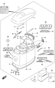 DF 250 drawing Engine Cover (Black) (DF 250S)