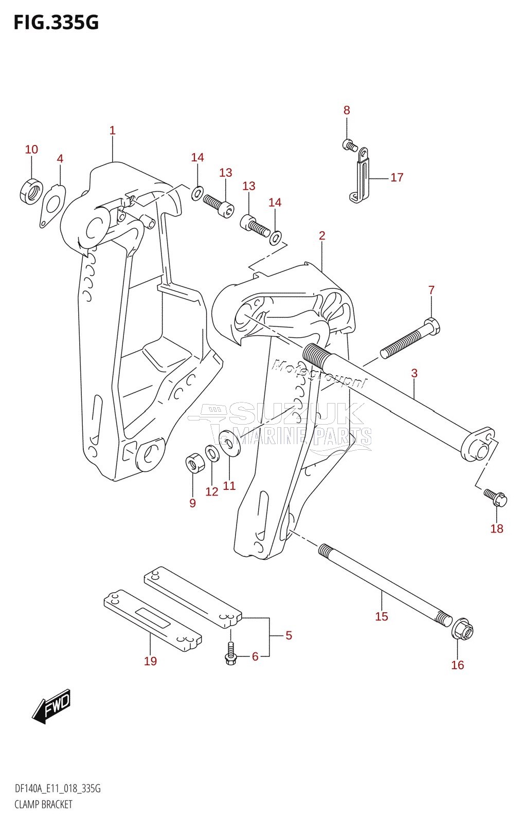 CLAMP BRACKET (DF115AST:E03)