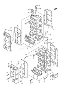 Outboard DF 250AP drawing Cylinder Head