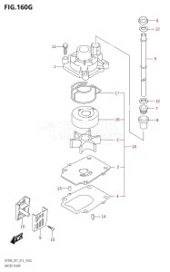 08002F-510001 (2005) 80hp E40 E01- (DF80A) DF80A drawing WATER PUMP (DF90A:E01)