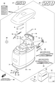 DF 250 drawing Engine Cover (White)