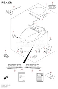 04004F-340001 (2023) 40hp E34-Italy (DF40AST) DF40A drawing ENGINE COVER (SEE NOTE)