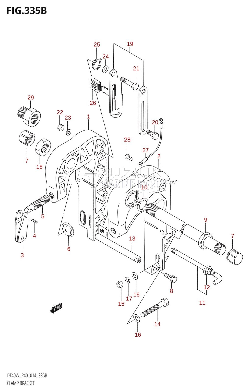 CLAMP BRACKET (DT40W:P90)