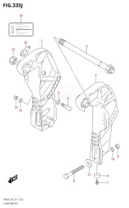 04003F-710001 (2017) 40hp E01-Gen. Export 1 (DF40A  DF40AQH  DF40ATH) DF40A drawing CLAMP BRACKET (DF60AQH:E01)