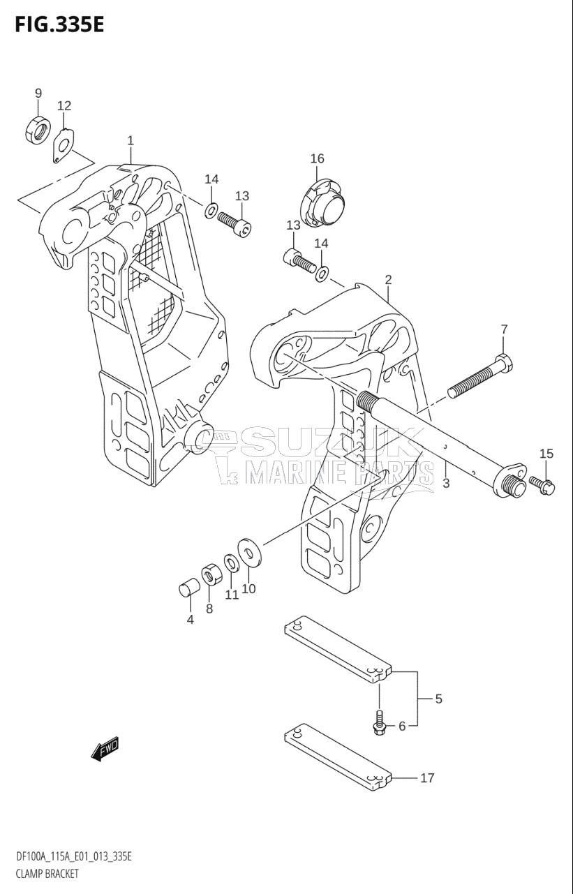 CLAMP BRACKET (DF115AZ:E01)