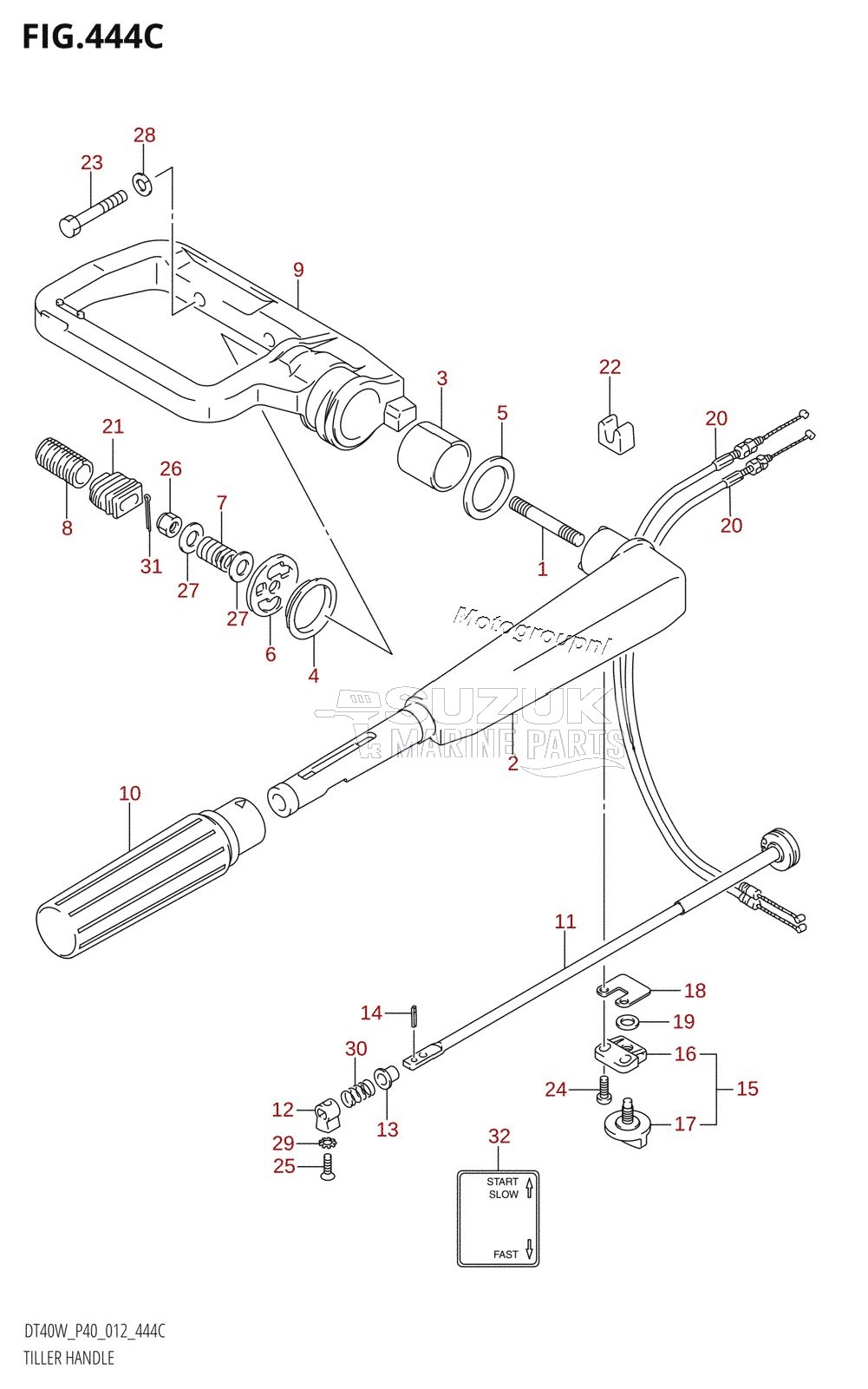 TILLER HANDLE (DT40WK:P40)