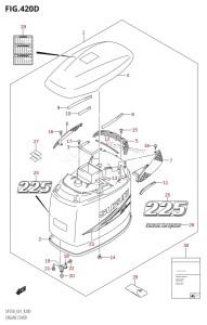 DF250 From 25003F-010001 (E01 E40)  2010 drawing ENGINE COVER ((DF225T,DF225WT,DF225Z,DF225WZ):(K10,011))