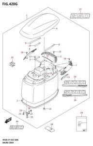 DF225Z From 22503Z-040001 (E01 E03 E40)  2020 drawing ENGINE COVER ((DF250T,DF250Z):020)