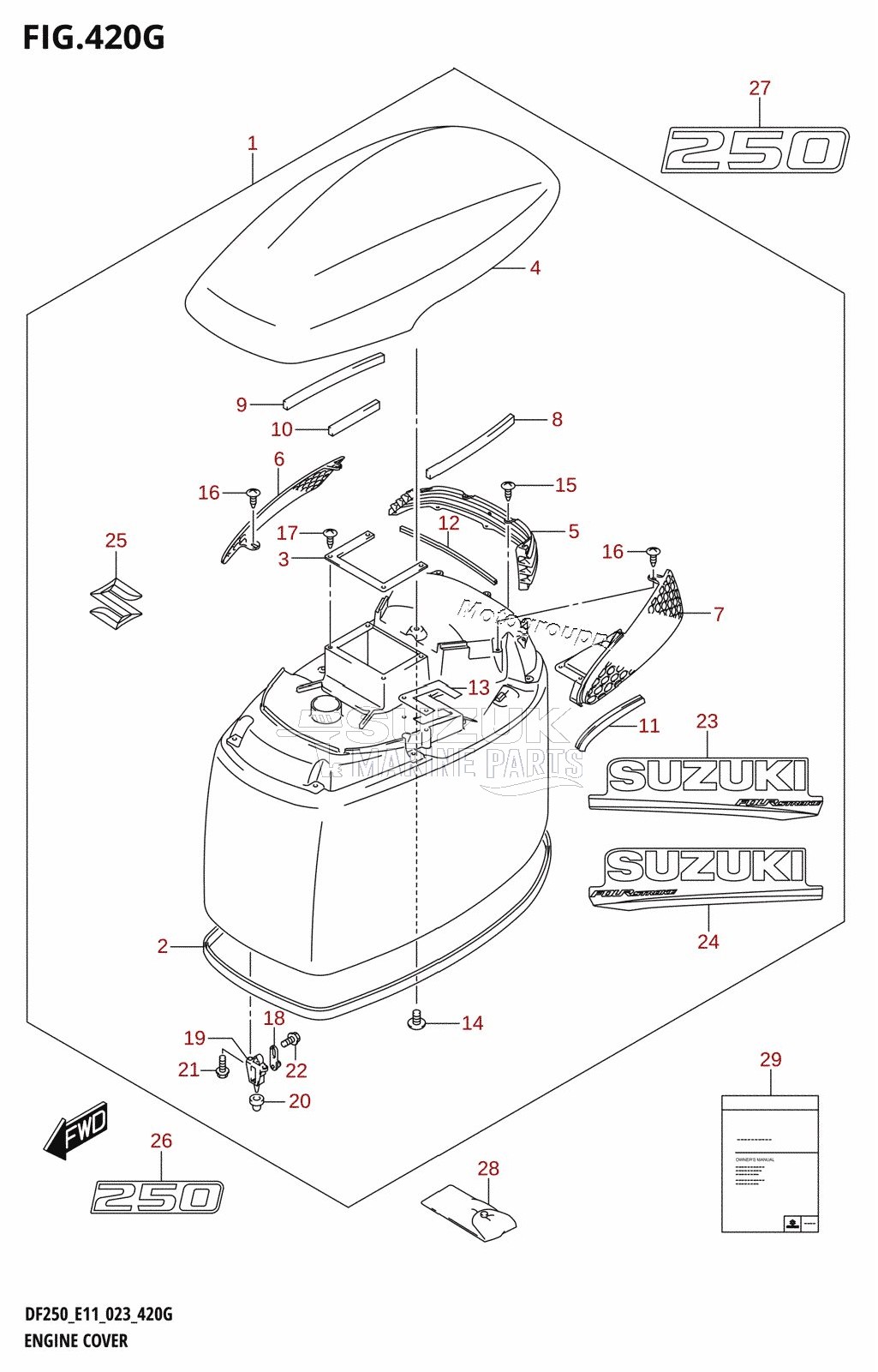 ENGINE COVER ((DF250T,DF250Z):020)