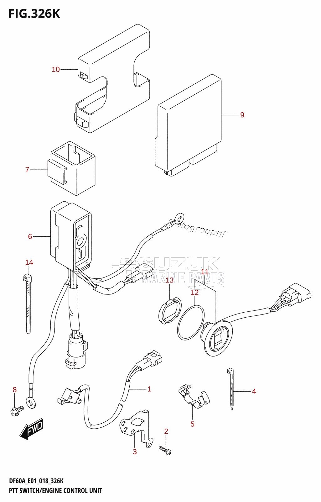 PTT SWITCH /​ ENGINE CONTROL UNIT (DF60AVT:E01,DF60AVTH:E01)