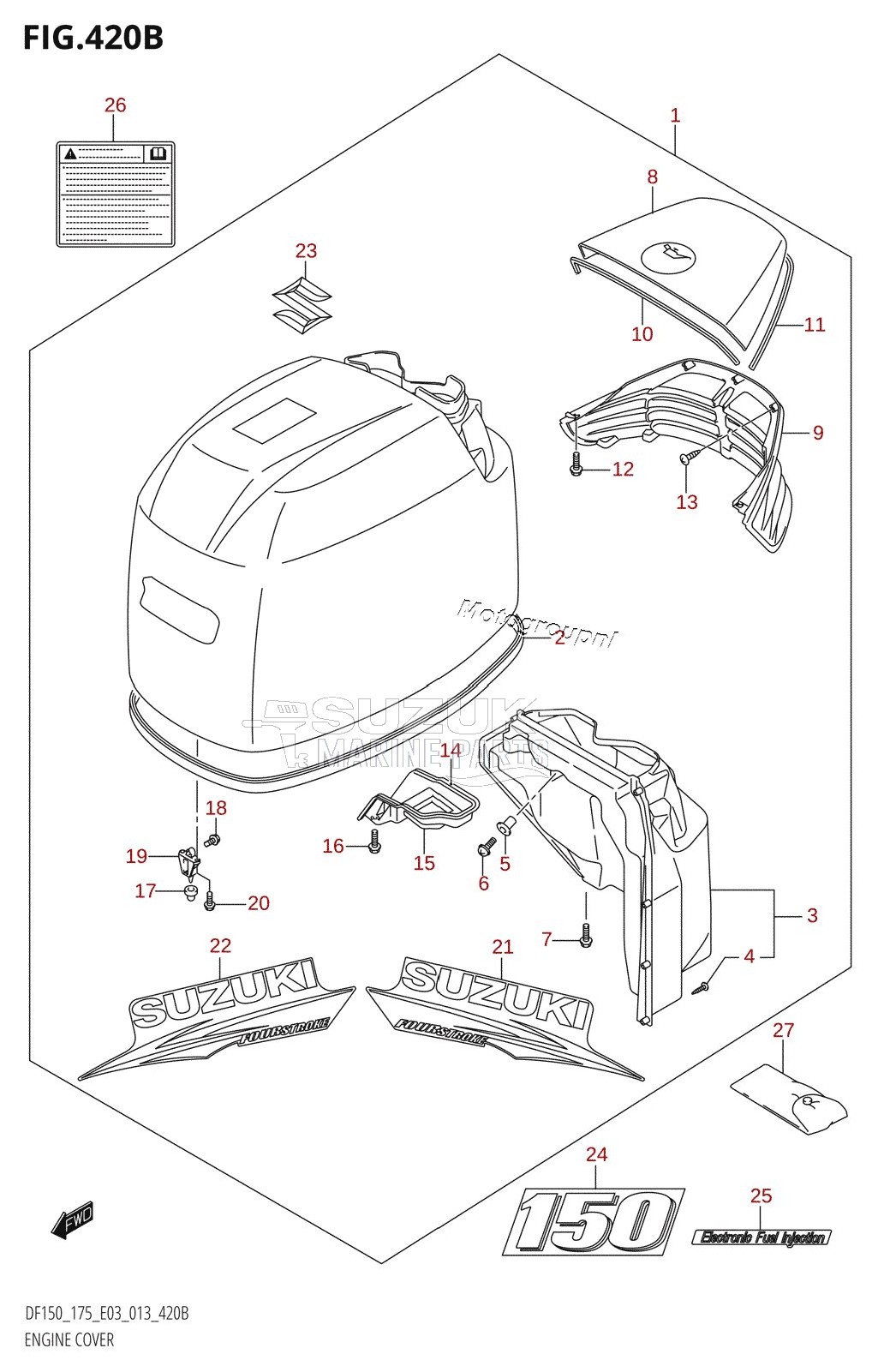 ENGINE COVER (DF150T:E03)