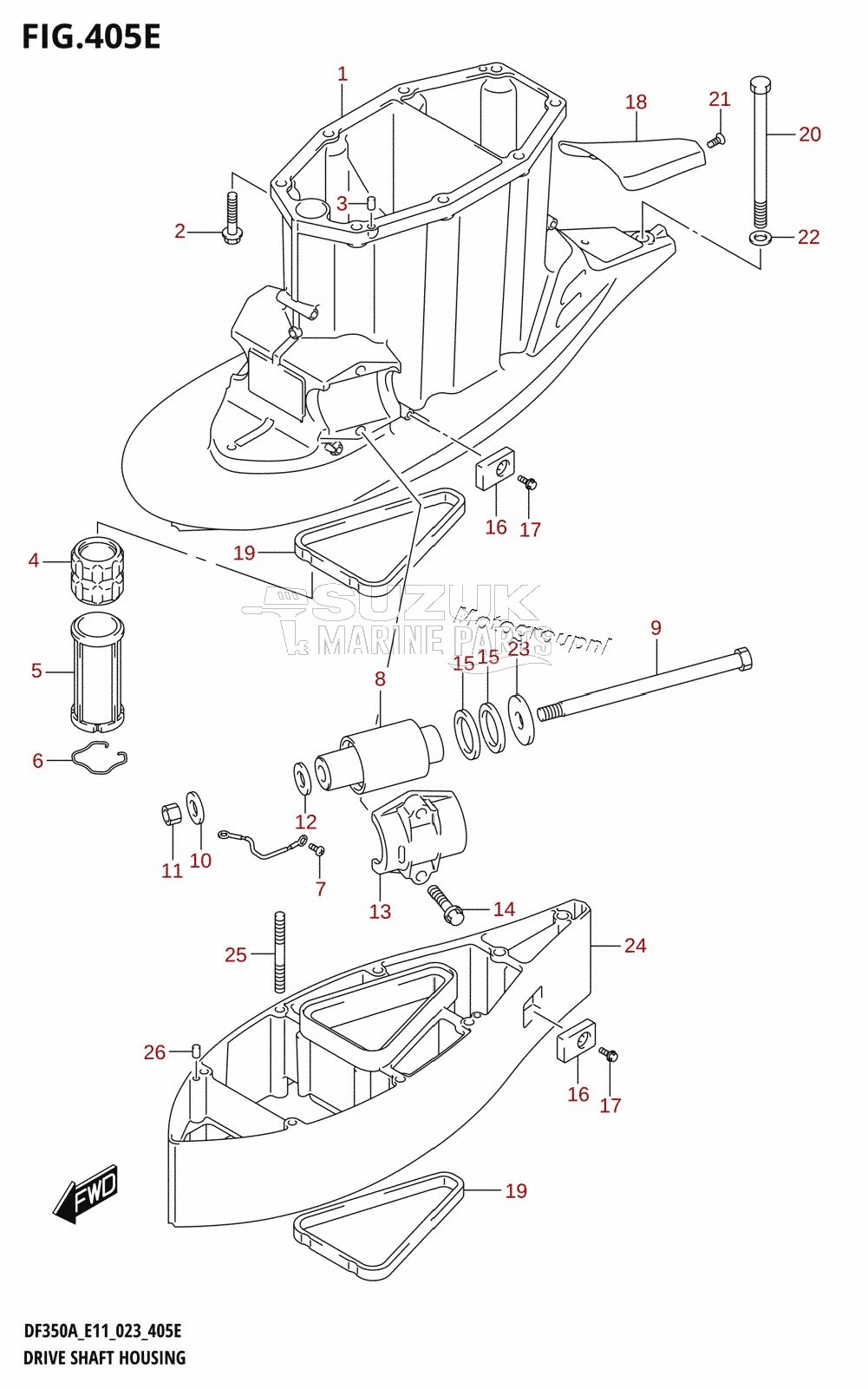 DRIVE SHAFT HOUSING ((DF350AMD,DF300BMD):XX-TRANSOM)