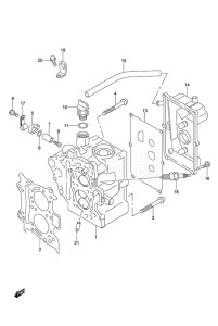 Outboard DF 9.9 drawing Cylinder Head