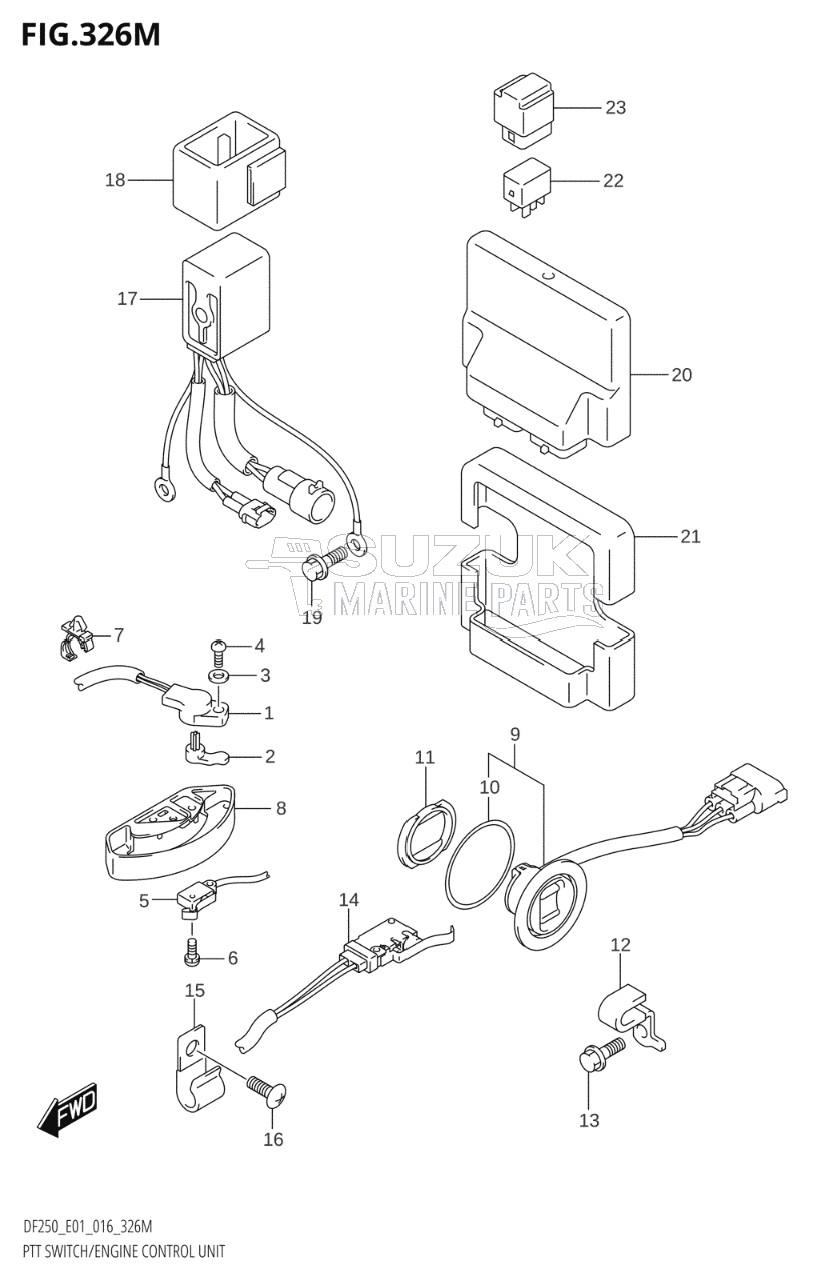 PTT SWITCH / ENGINE CONTROL UNIT (DF250Z:E40)