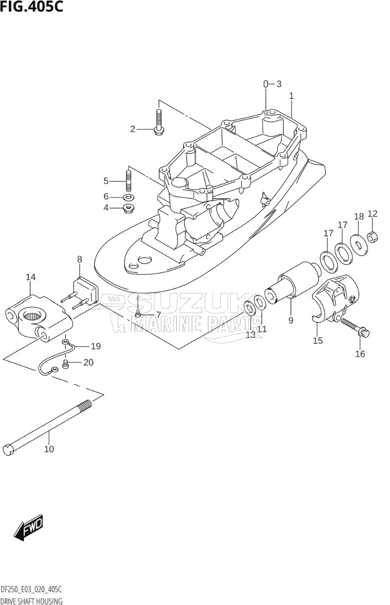 DRIVE SHAFT HOUSING (DF250ST:L-TRANSOM)