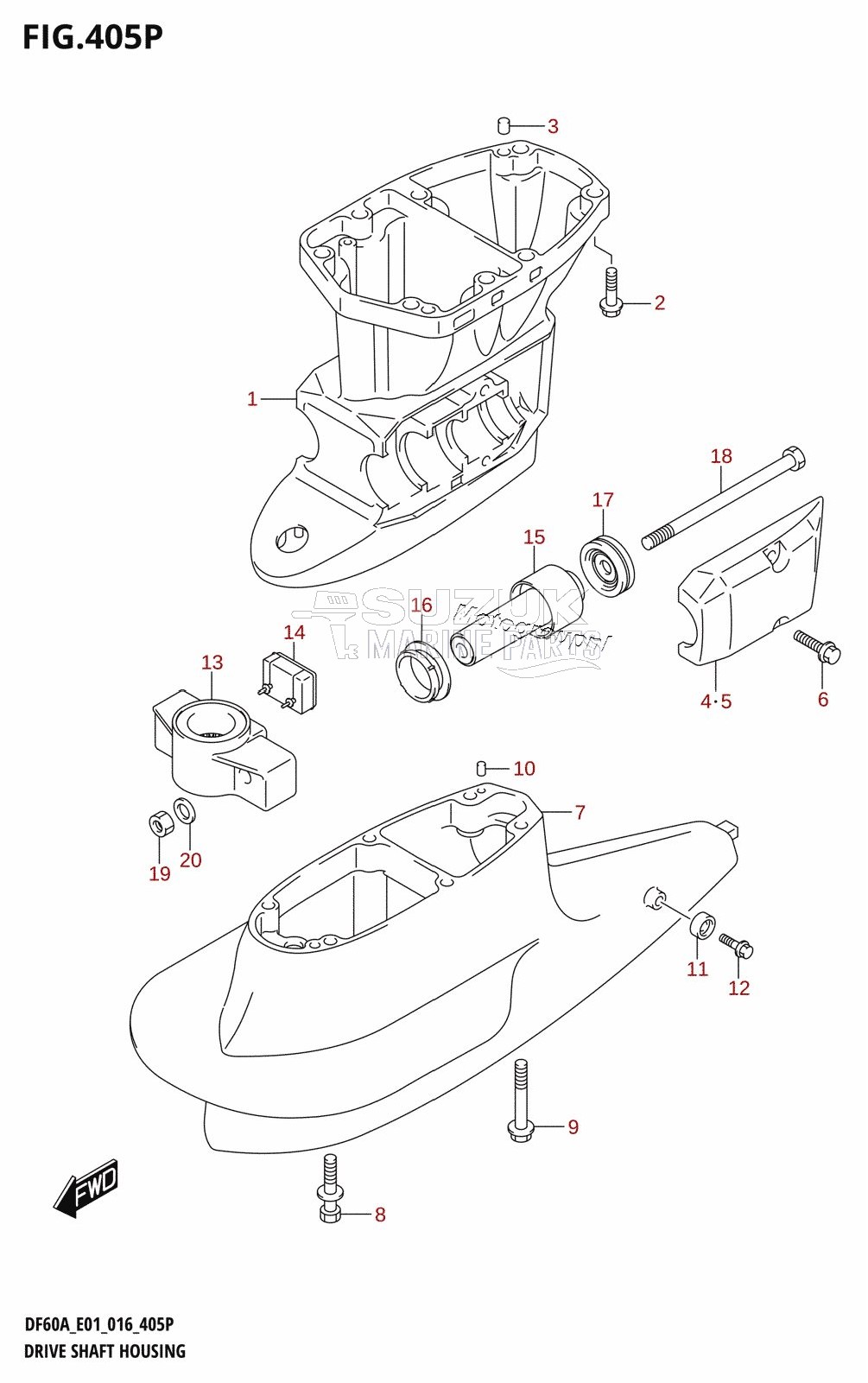 DRIVE SHAFT HOUSING (DF50AVTH:E01)