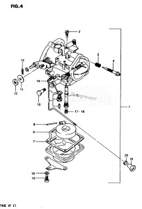 DT40 From 04003-401001 ()  1984 drawing CARBURETOR