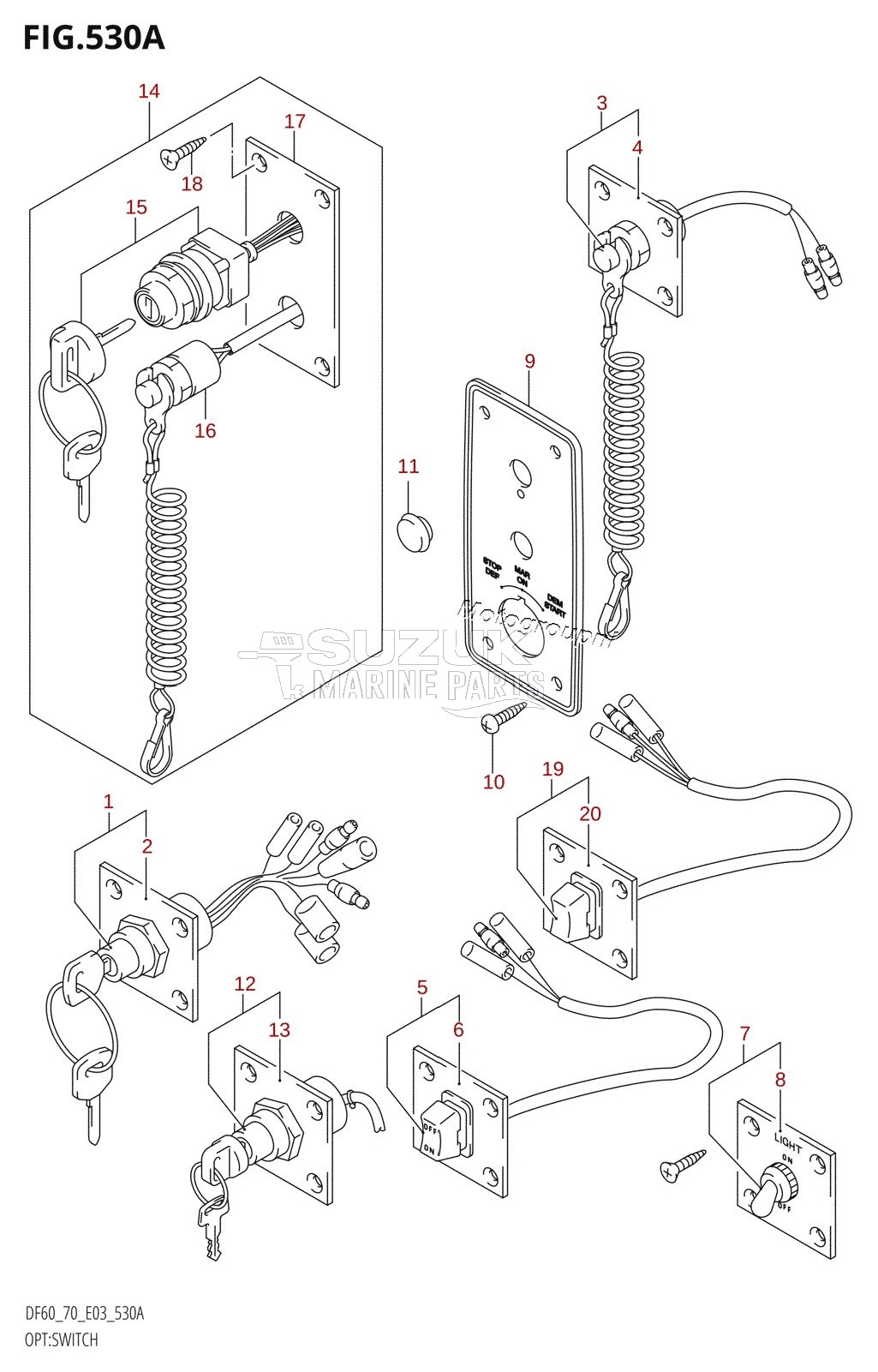 OPT:SWITCH (W,X,Y,K1,K2,K3,K4)