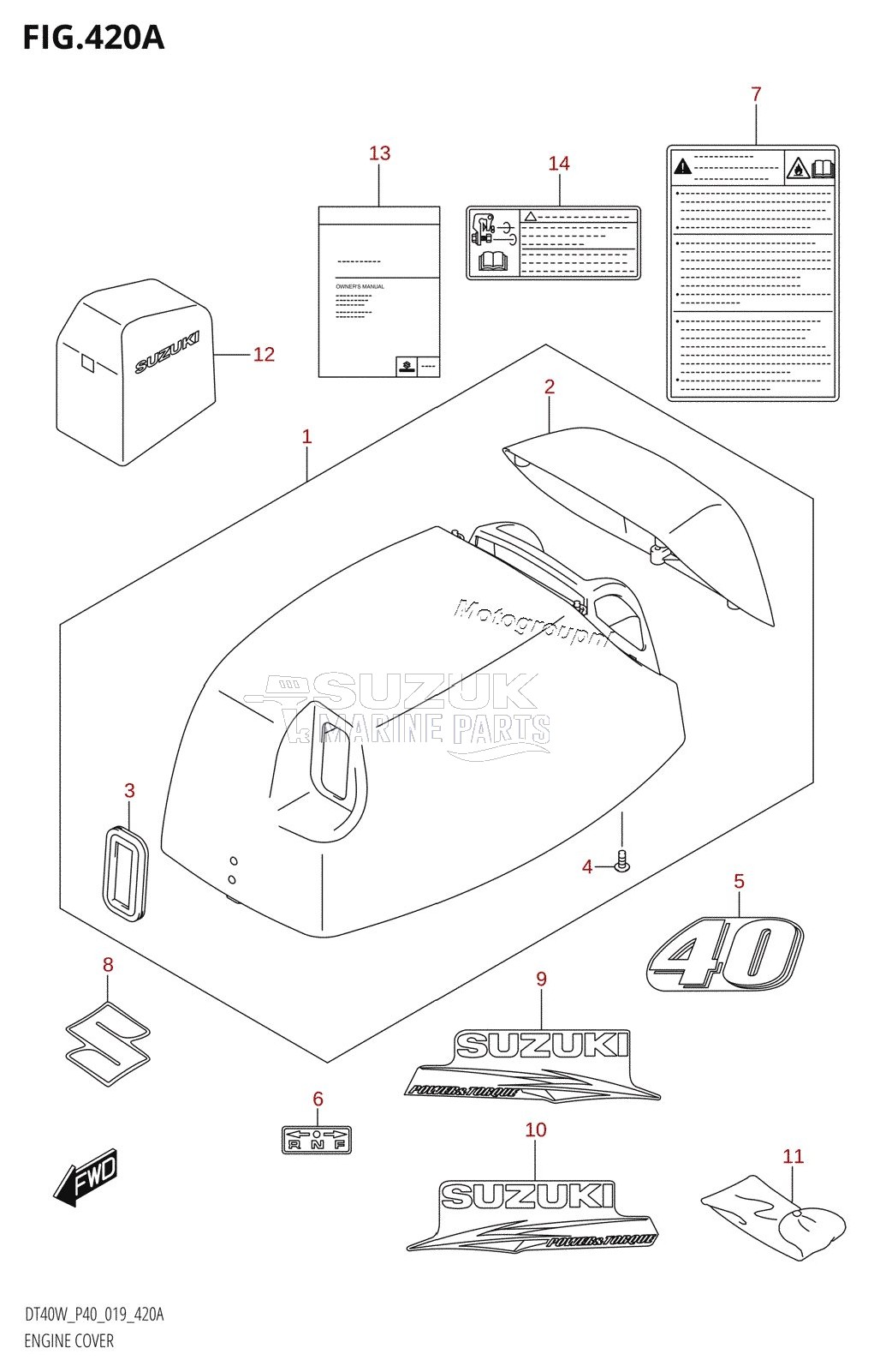 ENGINE COVER (DT40W,DT40WR)