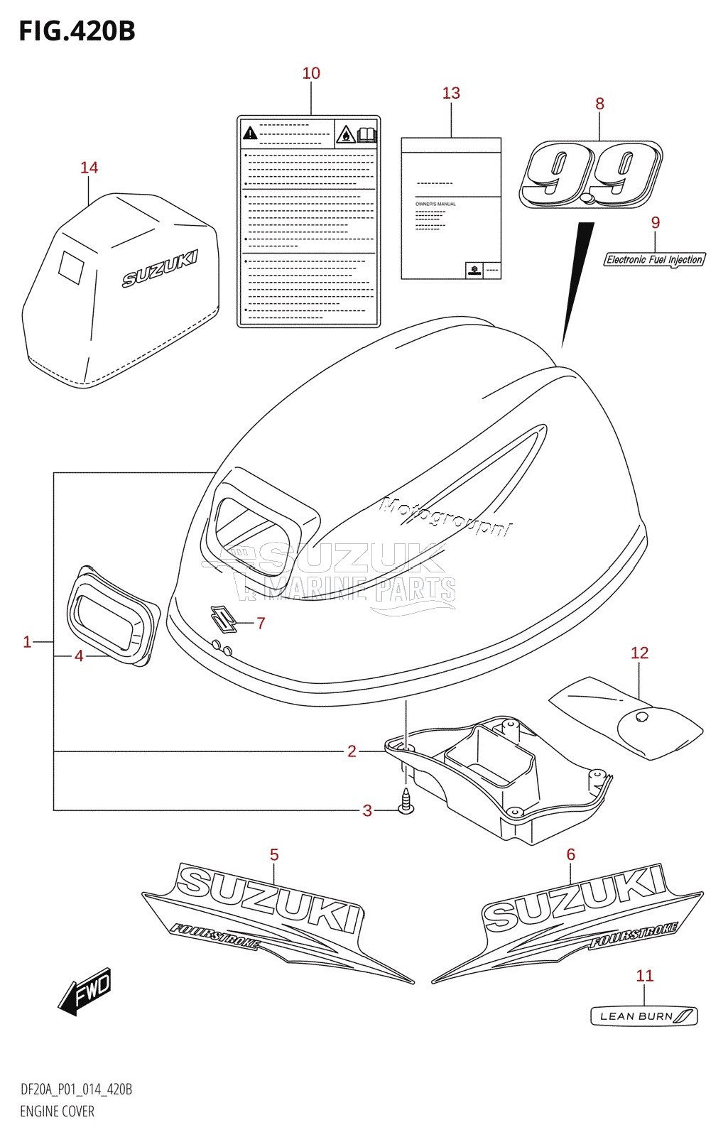 ENGINE COVER (DF9.9BR:P01)