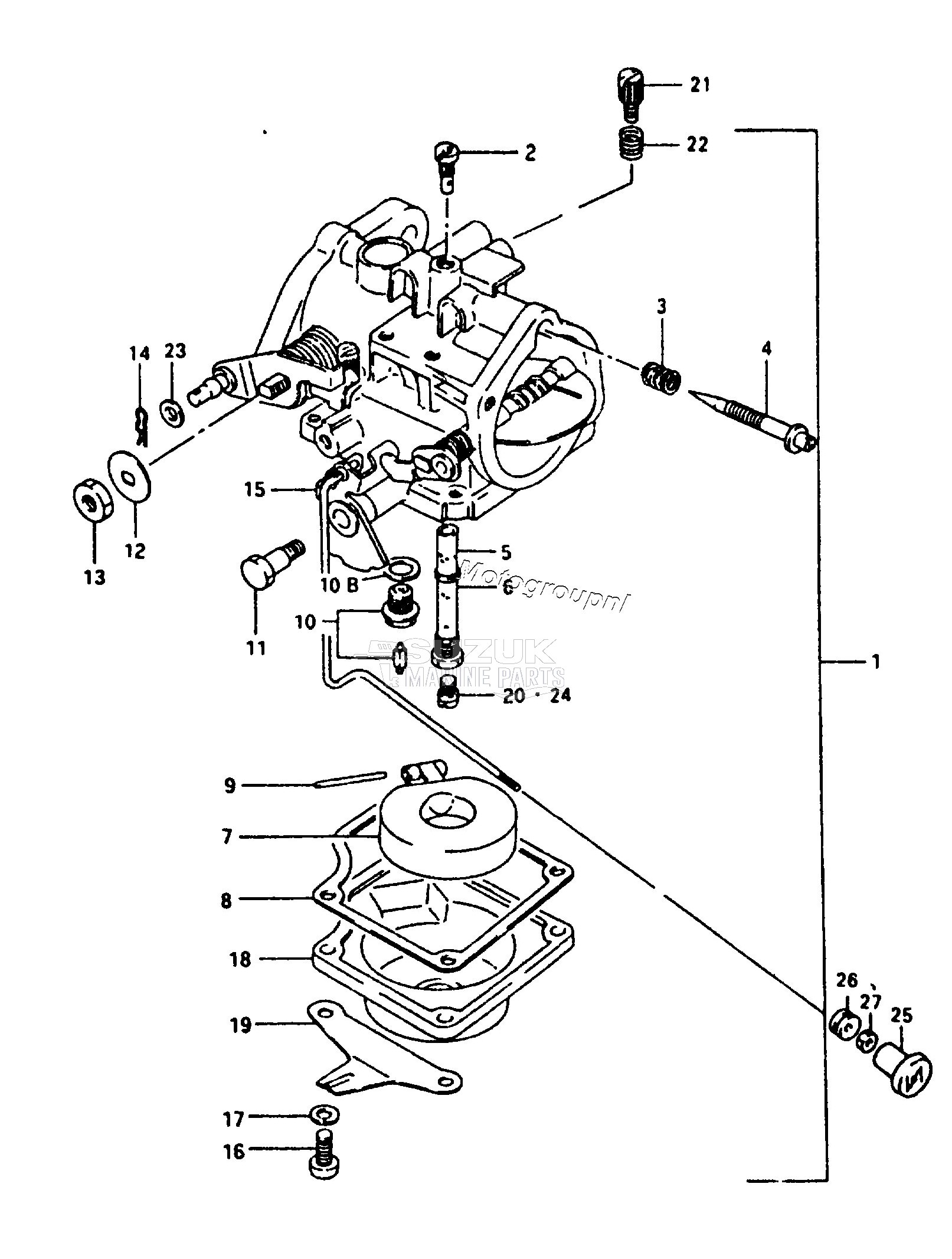 CARBURETOR (DT40W,40WR)