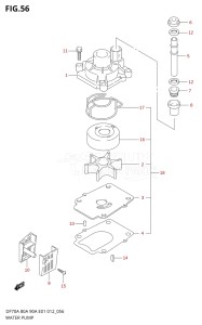 09003F-210001 (2012) 90hp E01 E40-Gen. Export 1 - Costa Rica (DF90A  DF90AT / DF90ATH  DF90ATH) DF90A drawing WATER PUMP (DF90A E40)