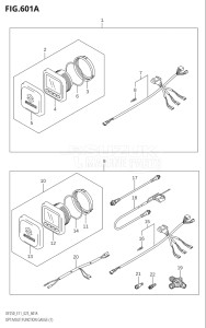 22503Z-140001 (2021) 225hp E11 E40-Gen. Export 1-and 2 (DF225Z) DF225Z drawing OPT:MULTI FUNCTION GAUGE (1) (020,021)