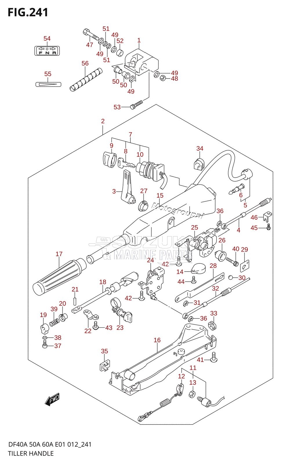 TILLER HANDLE (DF40AQH E01)