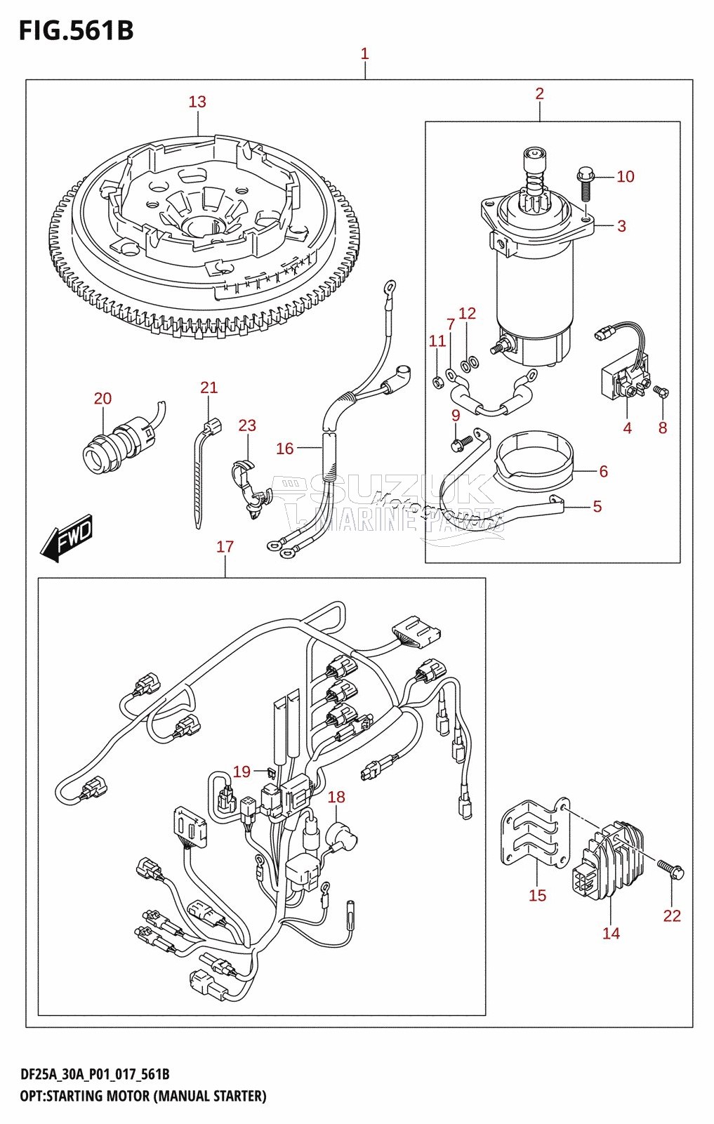 OPT:STARTING MOTOR (MANUAL STARTER) (DF30A:P40:M-STARTER)