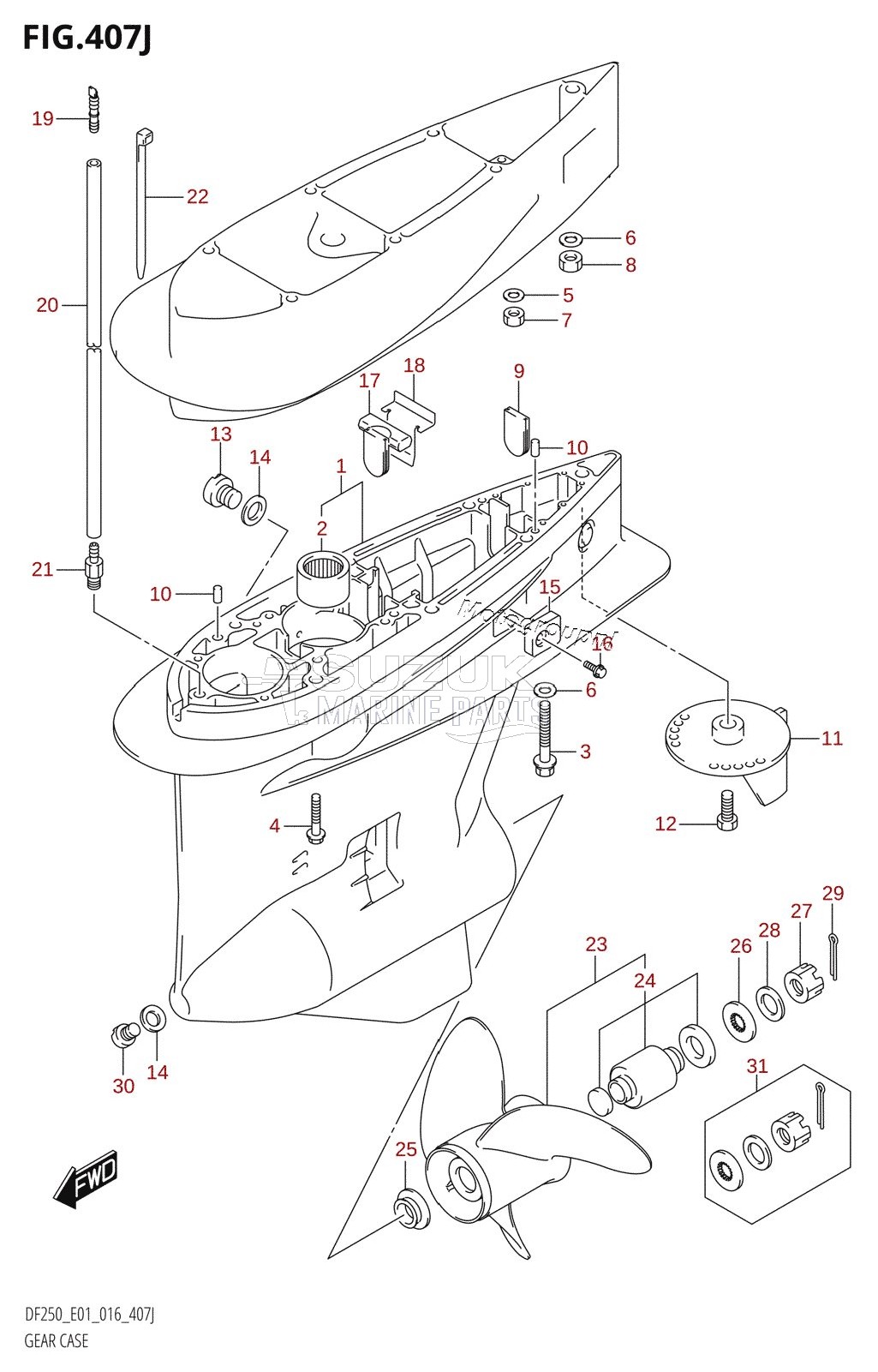 GEAR CASE (DF250T:E01)