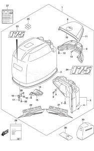 DF 175 drawing Engine Cover (Black)