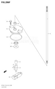 17502Z-210001 (2012) 175hp E01 E40-Gen. Export 1 - Costa Rica (DF175Z) DF175Z drawing CLUTCH ROD (DF175T:E40)