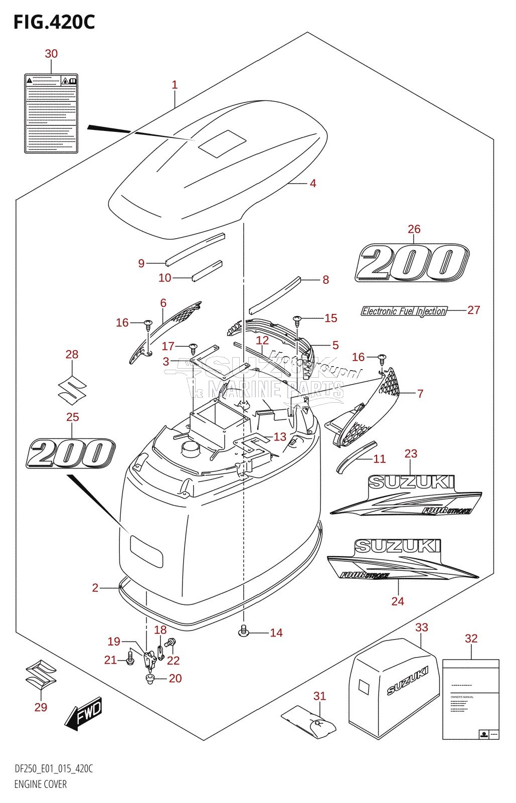 ENGINE COVER ((DF200T,DF200Z):E40)